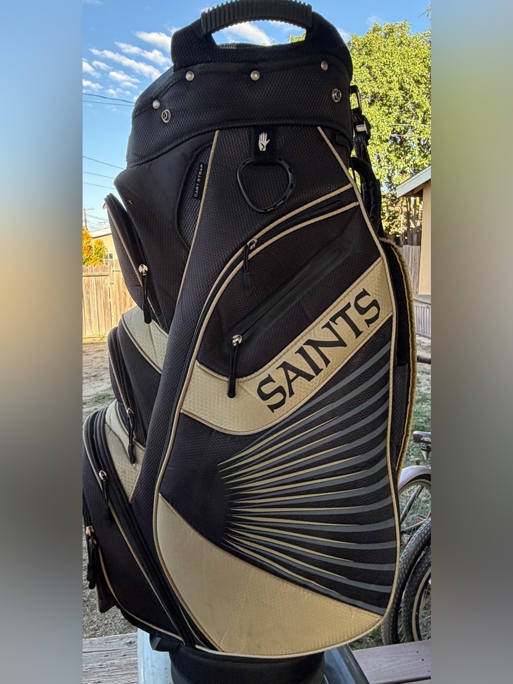 Men's Black and Tan Golf Bag
